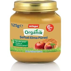 Milupa Kavanoz Maması Organik Püre 125GR Şeftali Elma