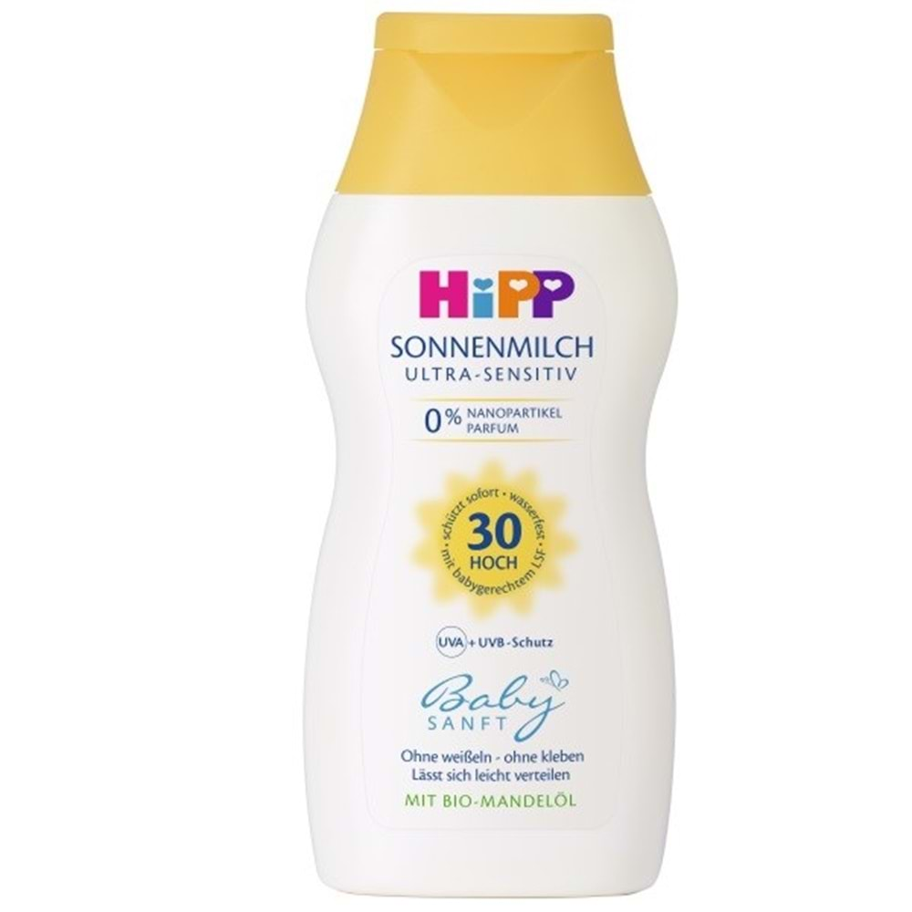 Hipp Babysanft Bebek Güneş Sütü/Sonnenmılch 200ML Ultra Sensıtıv (30 Faktör)