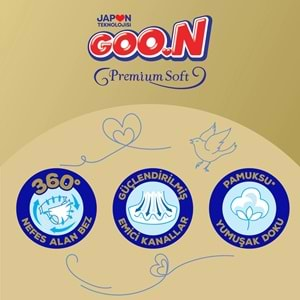 Goon Premium Soft Bebek Bezi Beden:3 (7-12Kg) Midi 40 Adet Jumbo Pk