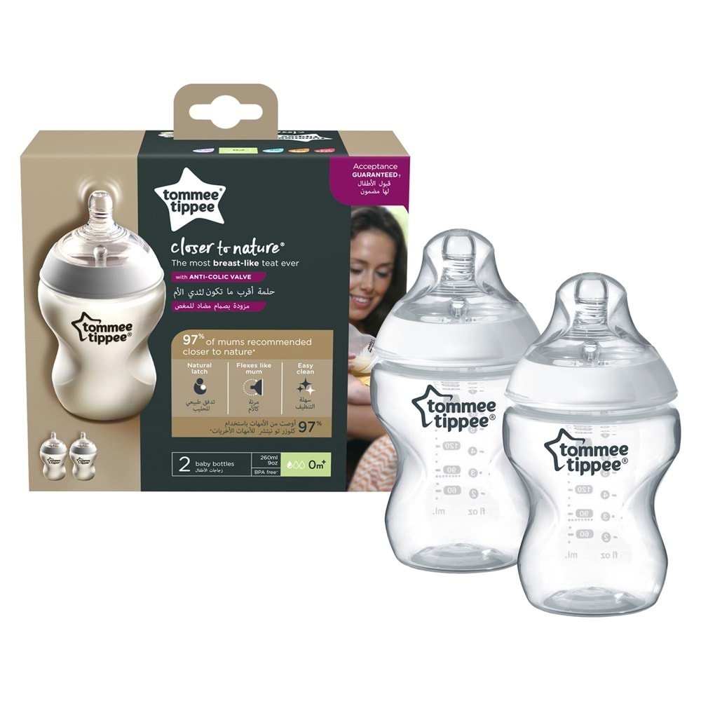 Tommee Tippee PP Closer to Nature Biberon (2 X 260ML) Beyaz