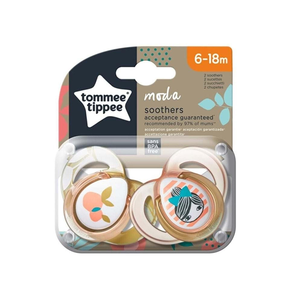 Tommee Tippee Emzik (2 Li Pk) Moda (6-18 Ay) Kız