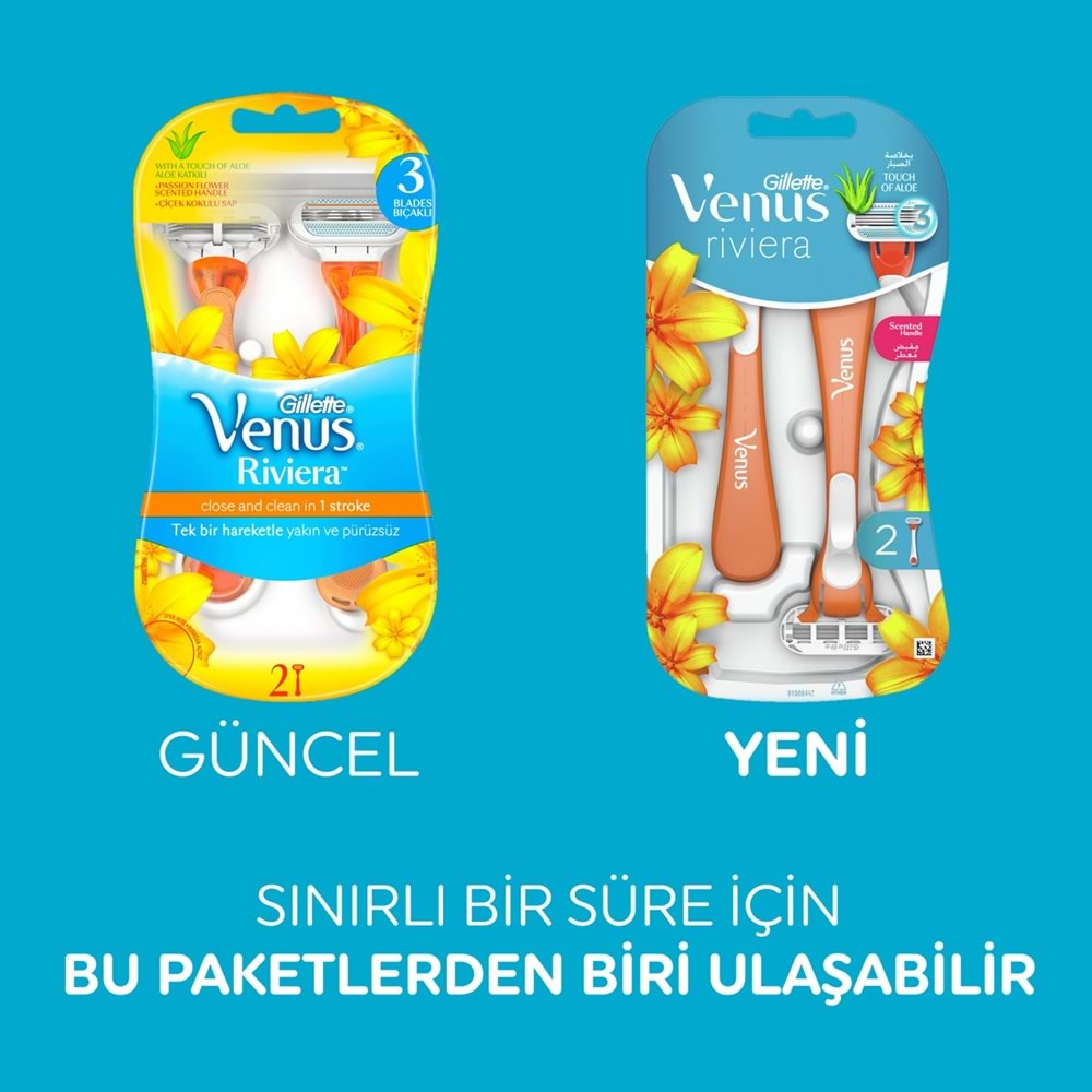 Gillette Venus Riviera Kullan At Kadın Tıraş Bıçağı (2 Li PK)