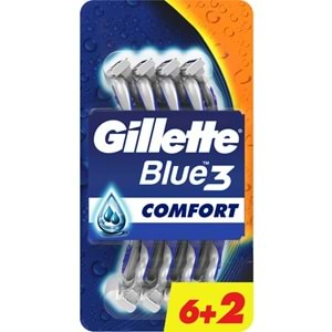 Gillette Blue3 Comfort Kullan At Tıraş Bıçağı (6+2) Toplam 8 Adet (Avantaj Pk)