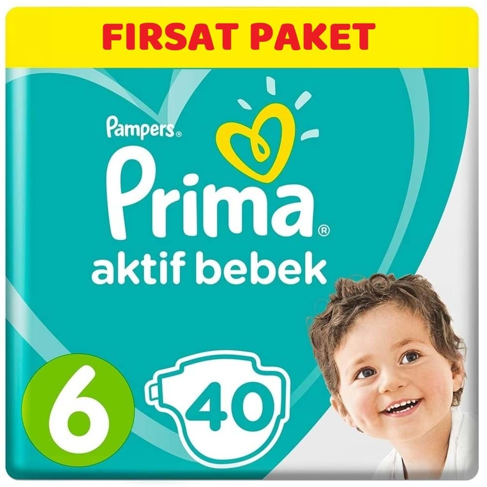 Prima Bebek Bezi Beden:6 (13-18Kg) Extra Large 40 Adet Ekonomik Pk