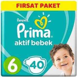 Prima Bebek Bezi Beden:6 (13-18Kg) Extra Large 40 Adet Ekonomik Pk