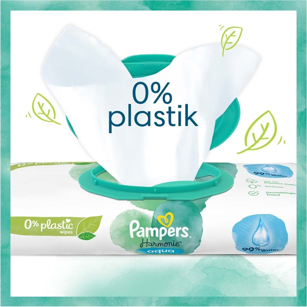 Prima Pampers Harmonie Islak Havlu Mendil Aqua Pure 48 Yaprak 9 Lu Set (432 Yaprak) Organik Pamuk