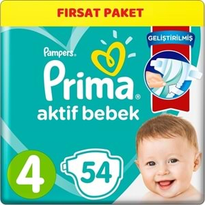 Prima Bebek Bezi Beden:4 (9-14Kg) Maxi 54 Adet Ekonomik Pk