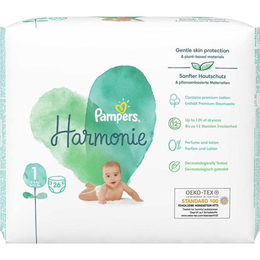 Prima Pampers Harmonie Bebek Bezi Beden:1 (2-5Kg) Yeni Doğan 26 Adet Ekonomik Pk