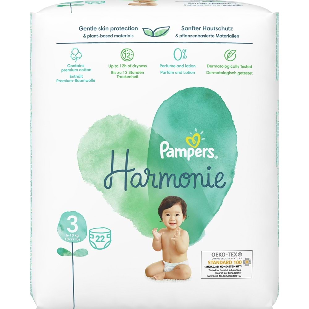 Prima Pampers Harmonie Bebek Bezi Beden:3 (6-10Kg) Midi 22 Adet Ekonomik Pk