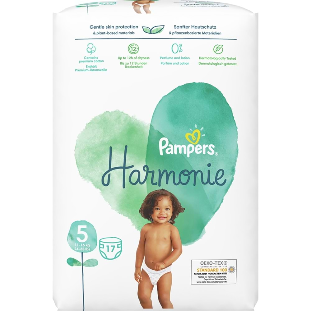 Prima Pampers Harmonie Bebek Bezi Beden:5 (11-16Kg) Junior 17 Adet Ekonomik Pk