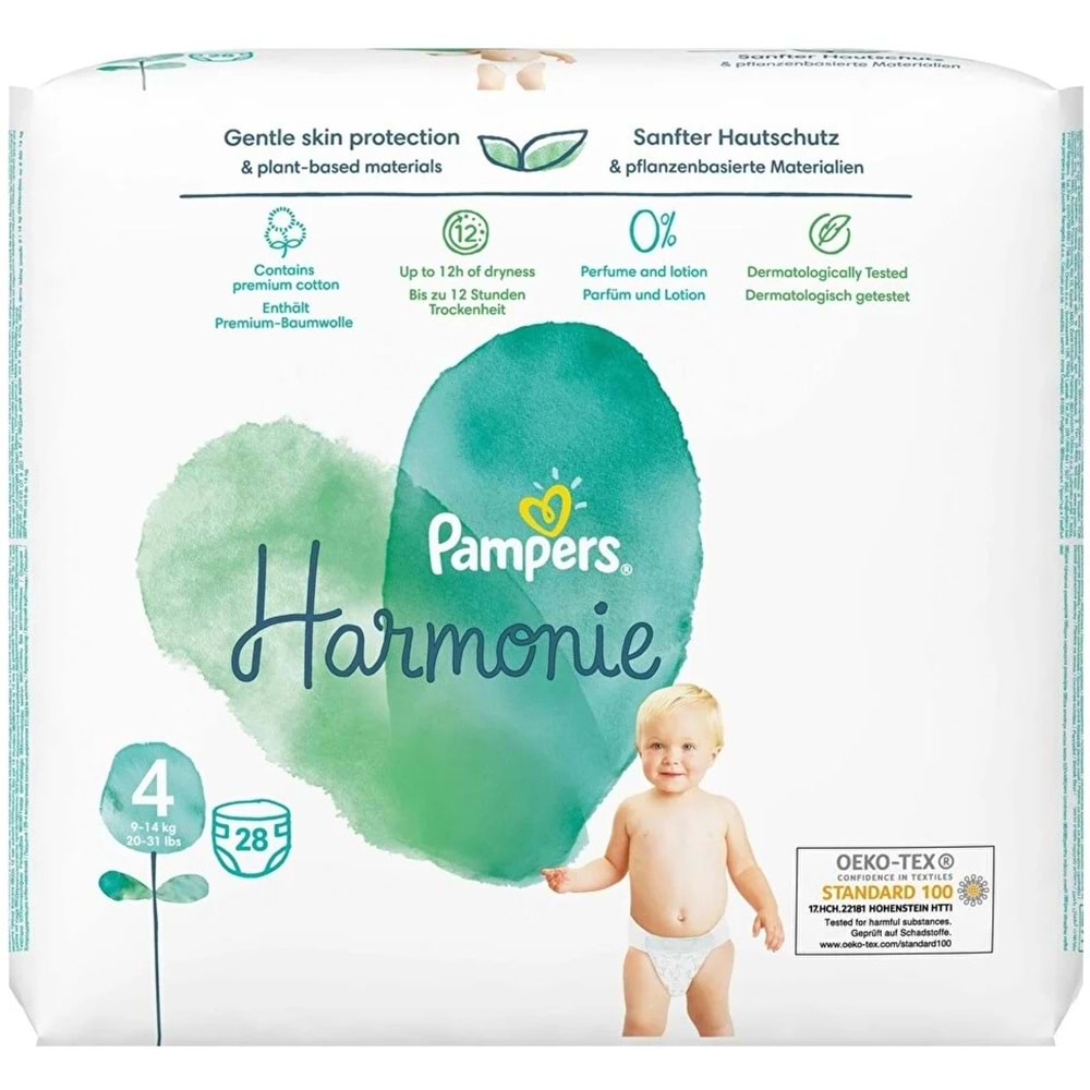 Prima Pampers Harmonie Bebek Bezi Beden:4 (9-14KG) Maxi 28 Adet Fırsat Pk