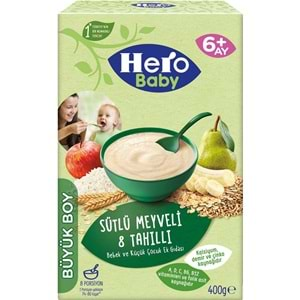 Hero Baby Kaşık Maması 400GR Sütlü Meyveli 8 Tahıllı