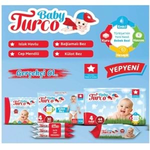 Baby Turco Islak Havlu Mendil Klasik (3 Lü Pk) 60 Yaprak Plastik Kapaklı