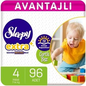 Sleepy Bebek Bezi Extra Beden:4 (7-16KG) Maxi 96 Adet Ultra Pk