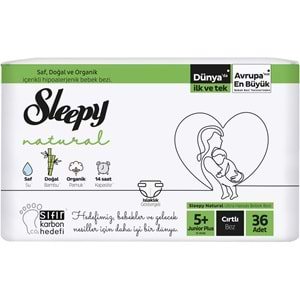 Sleepy Bebek Bezi Natural Beden:5+ (13-20KG) Junior Plus 36 Adet Fırsat Pk