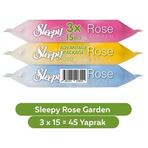 Sleepy Islak Havlu Cep Mendil (3 Lü Pk) 15 Yaprak Travel Pk Rose/Garden (45 Yaprak)