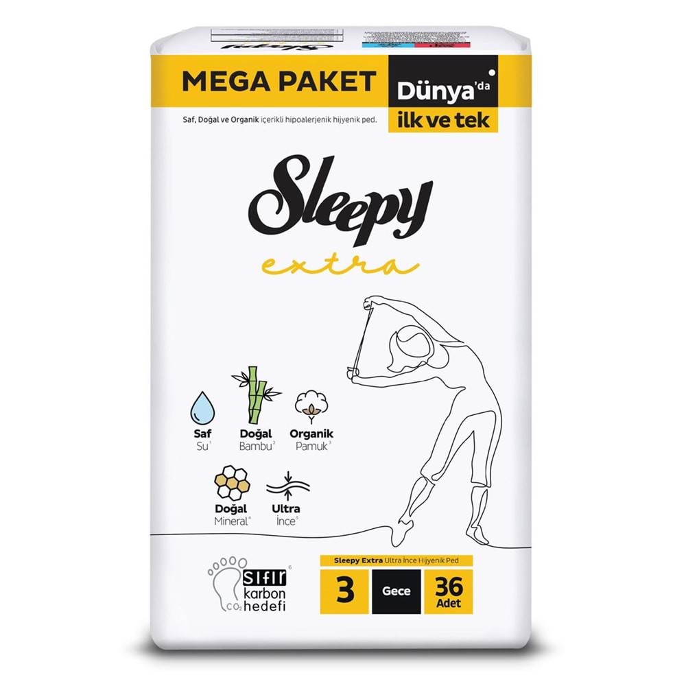 Sleepy Extra Hijyenik Ped Gece 36 Adet Mega Pk