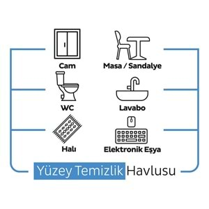 Sleepy Easy Clean Yüzey Temizlik Havlusu 100 Yaprak Çamaşır Suyu Etkili/Ekstra Hijyen