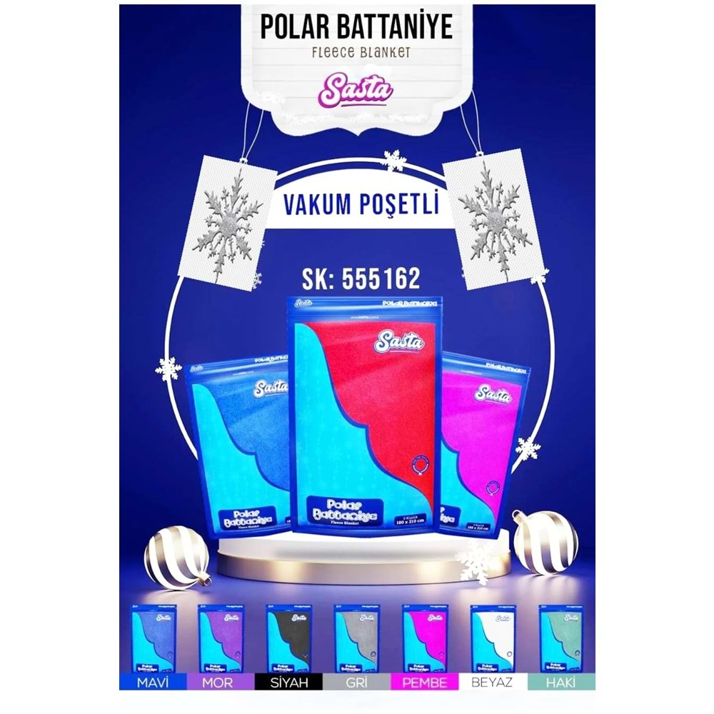 Sasta Polar Battaniye 180X210CM Çift Kişilik (TV - Televizyon) - Kırmızı