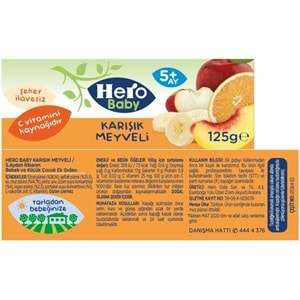 Hero Baby Kavanoz Maması 125GR Karışık Meyveli