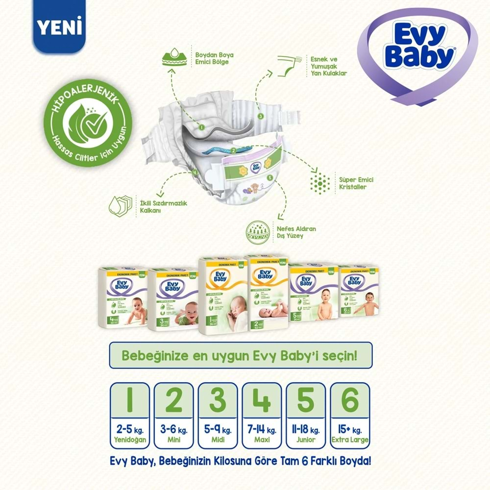 Evy Baby Bebek Bezi Beden:5 (11-18KG) Junior 44 Adet Fırsat Pk