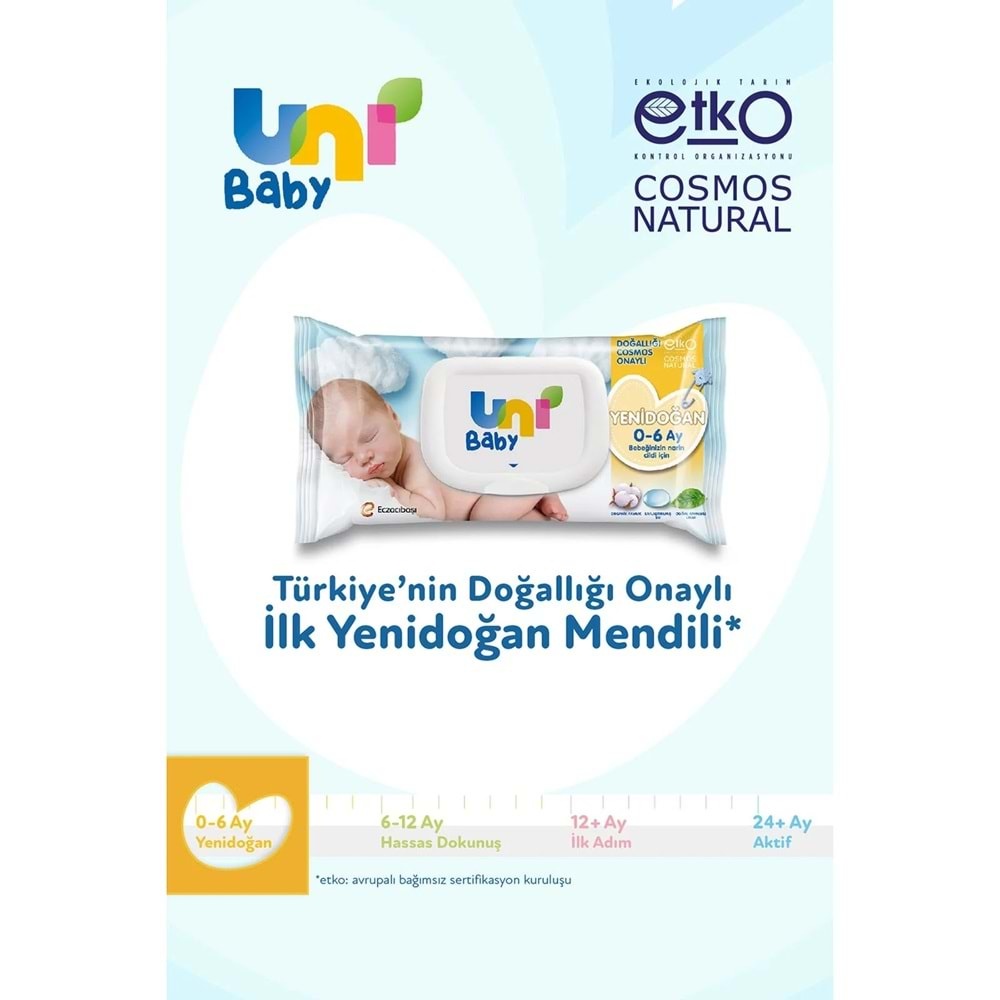 Uni Baby Islak Havlu Hassas Yeni Doğan 40 Yaprak (3 Lü Pk) 120 Yaprak (Narin Ciltler için)