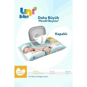 Uni Baby Islak Havlu Hassas Yeni Doğan 40 Yaprak (3 Lü Pk) 120 Yaprak (Narin Ciltler için)