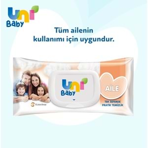 Uni Baby Islak Havlu Mendil 90 Yaprak Aile Plastik Kapaklı