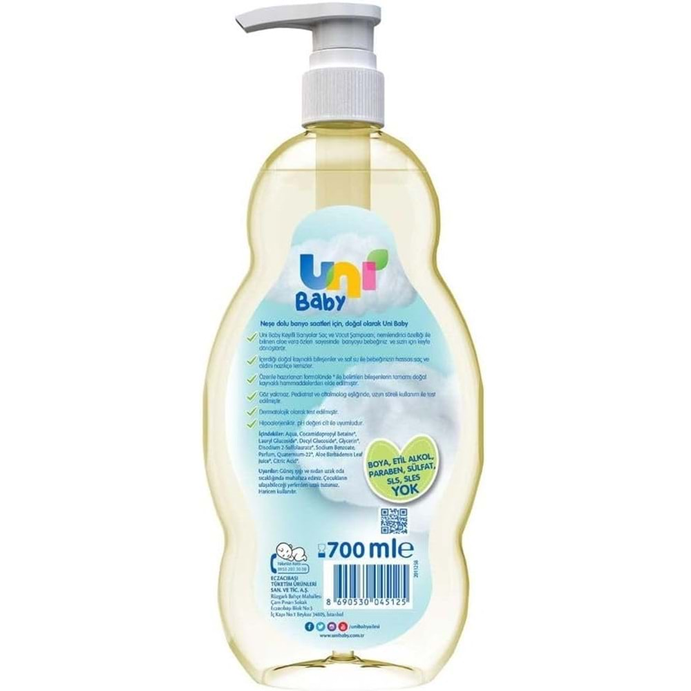 Uni Baby Bebek Şampuanı 700ML Keyifli Banyolar (Pompalı)