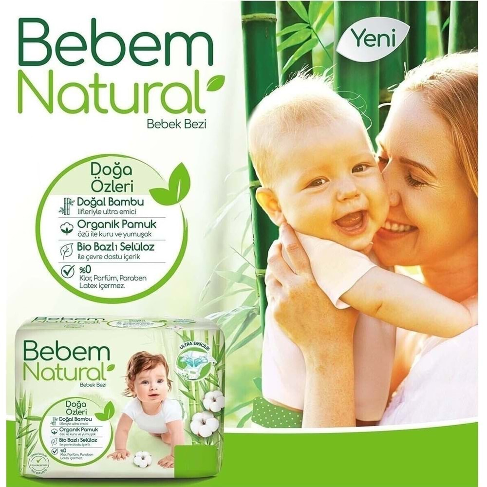 Bebem Bebek Bezi Natural Beden:4 (7-14Kg) Maxi 30 Adet Jumbo Pk