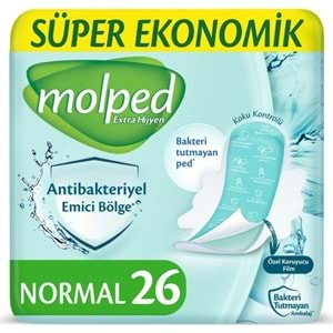 Molped Antibakteriyel Hijyenik Ped Normal 26 Adet Süper Ekonomik Pk