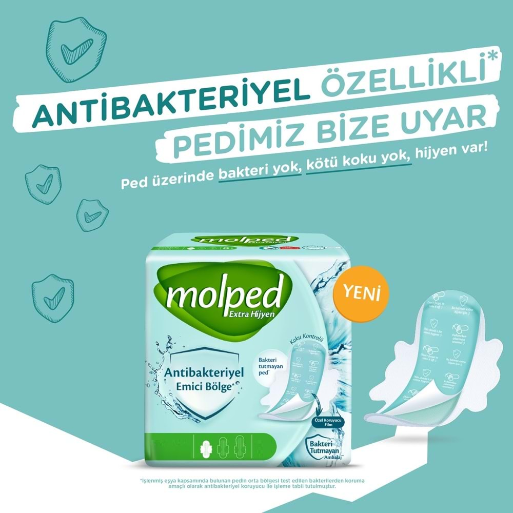 Molped Antibakteriyel Hijyenik Ped Normal 26 Adet Süper Ekonomik Pk