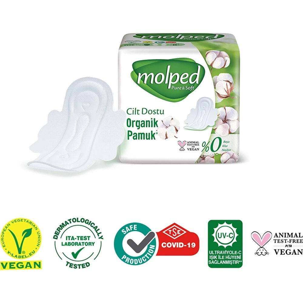 Molped Pure&Soft Hijyenik Ped Gece 30 Adet Mega Pk