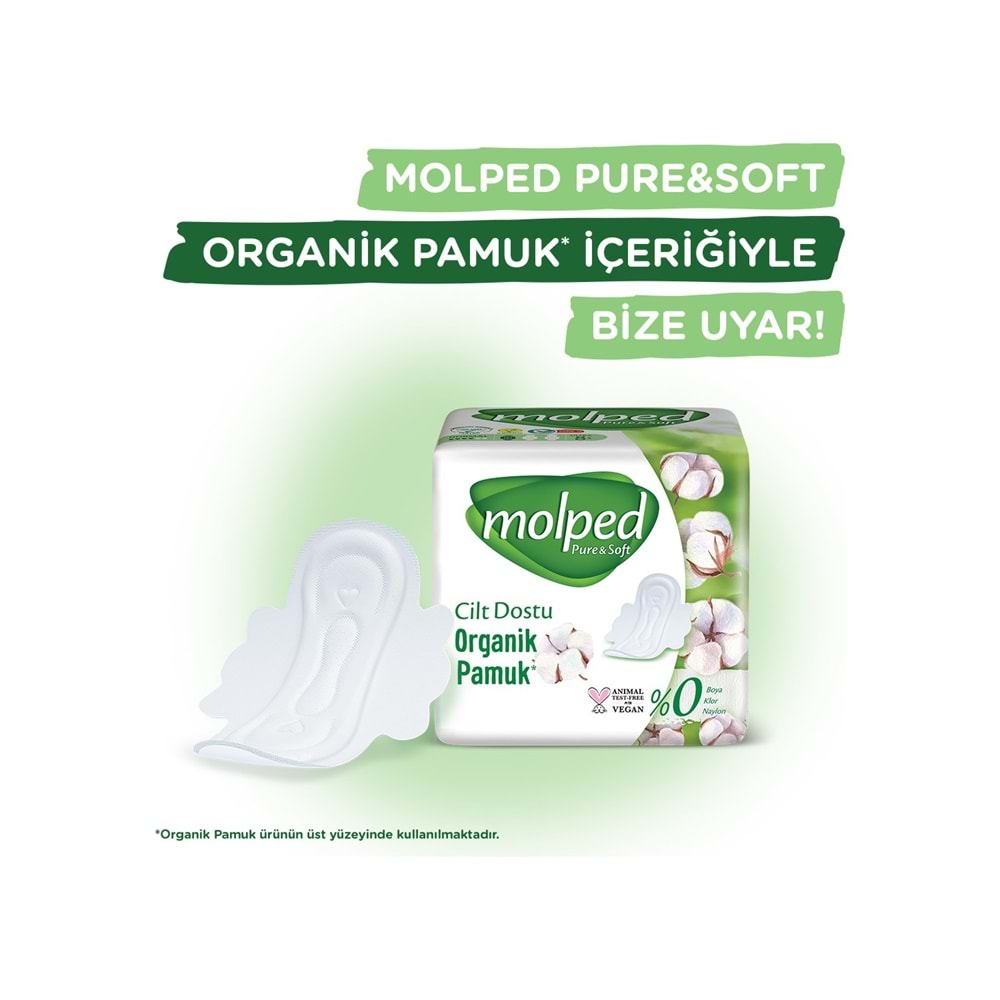 Molped Pure&Soft Hijyenik Ped Gece 30 Adet Mega Pk