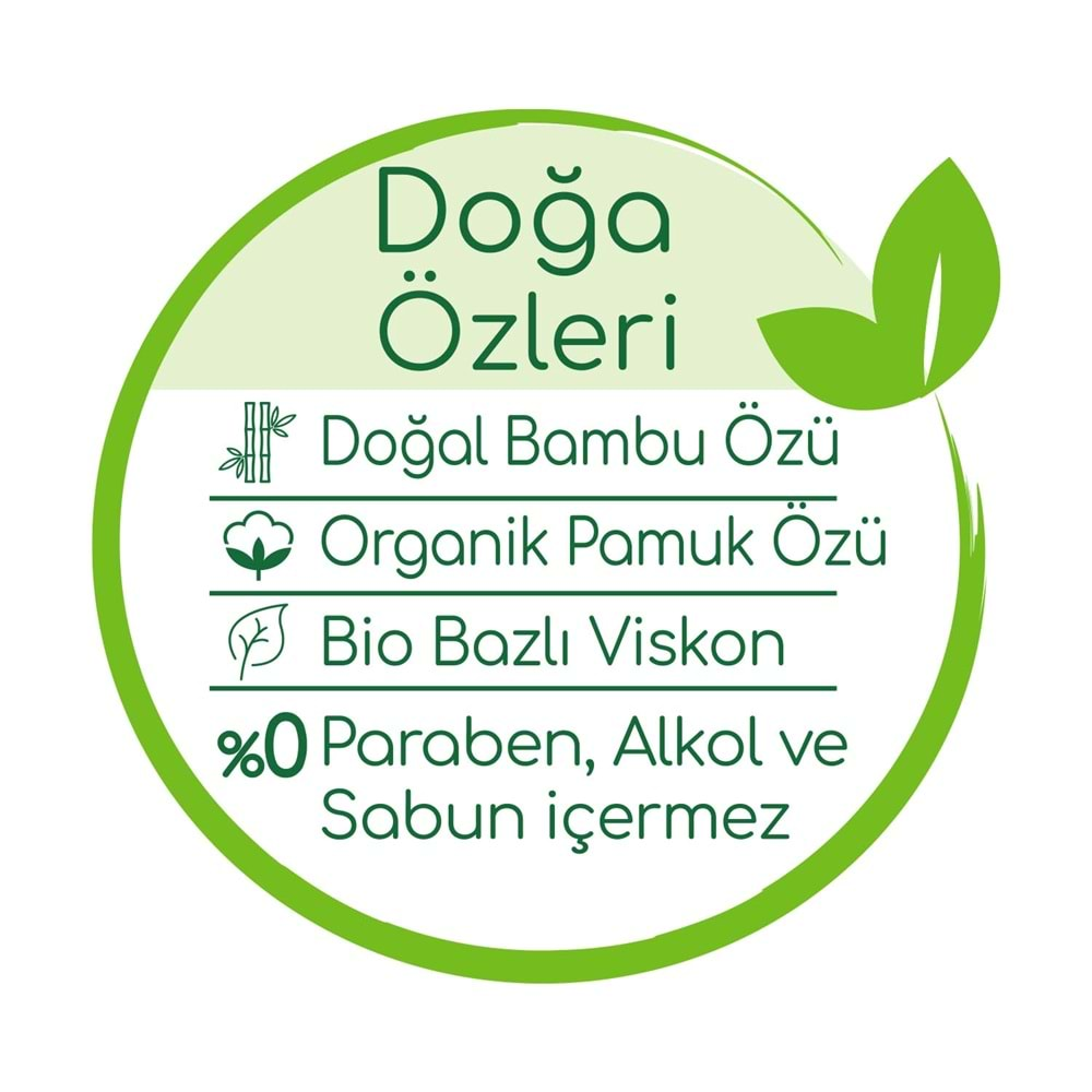 Bebem Natural Islak Bebek Mendili Narin Dokunuş/ Yenidoğan 90 Yaprak Plastik Kapaklı