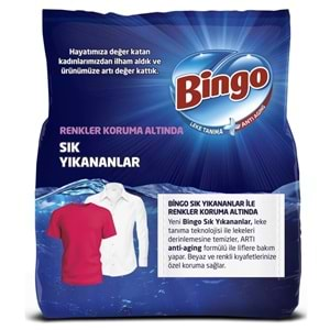 Bingo Matik Toz Çamaşır Deterjanı 9KG Sık Yıkananlar Beyazlar ve Renkliler 60 Yıkama