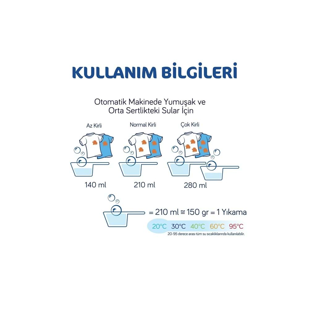 Bingo Sıvı Çamaşır Deterjanı Oxyjen Hipoalerjenik 1950ML Yasemin ve Beyaz Çay 30 Yıkama