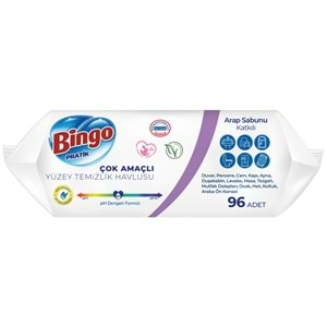 Bingo Clean Yüzey Temizlik Havlusu 96 Yaprak Lavanta Kokulu Plastik Kapaklı