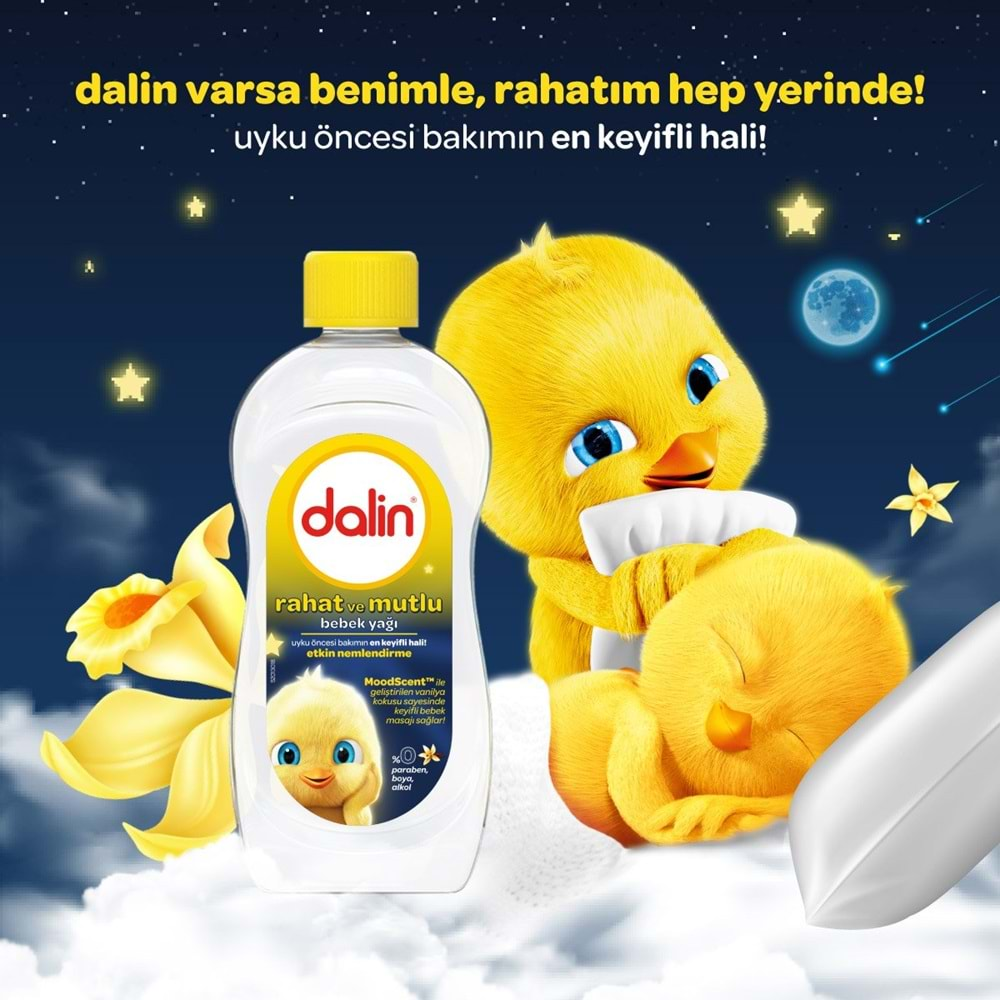 Dalin Bebek Yağı 300ML Rahat ve Mutlu Vanilya Kokulu Nemlendirici