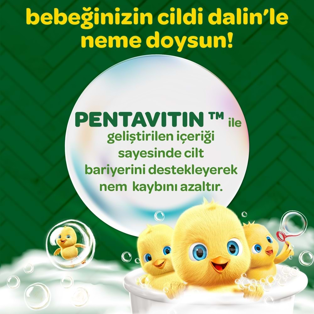 Dalin Bebek Saç & Vücut Şampuanı 700ML Nem ve Koruma Avakado Özlü (Pompalı)