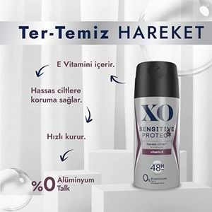 XO Deodorant 150ML Men-Erkek Sensitive & Protect