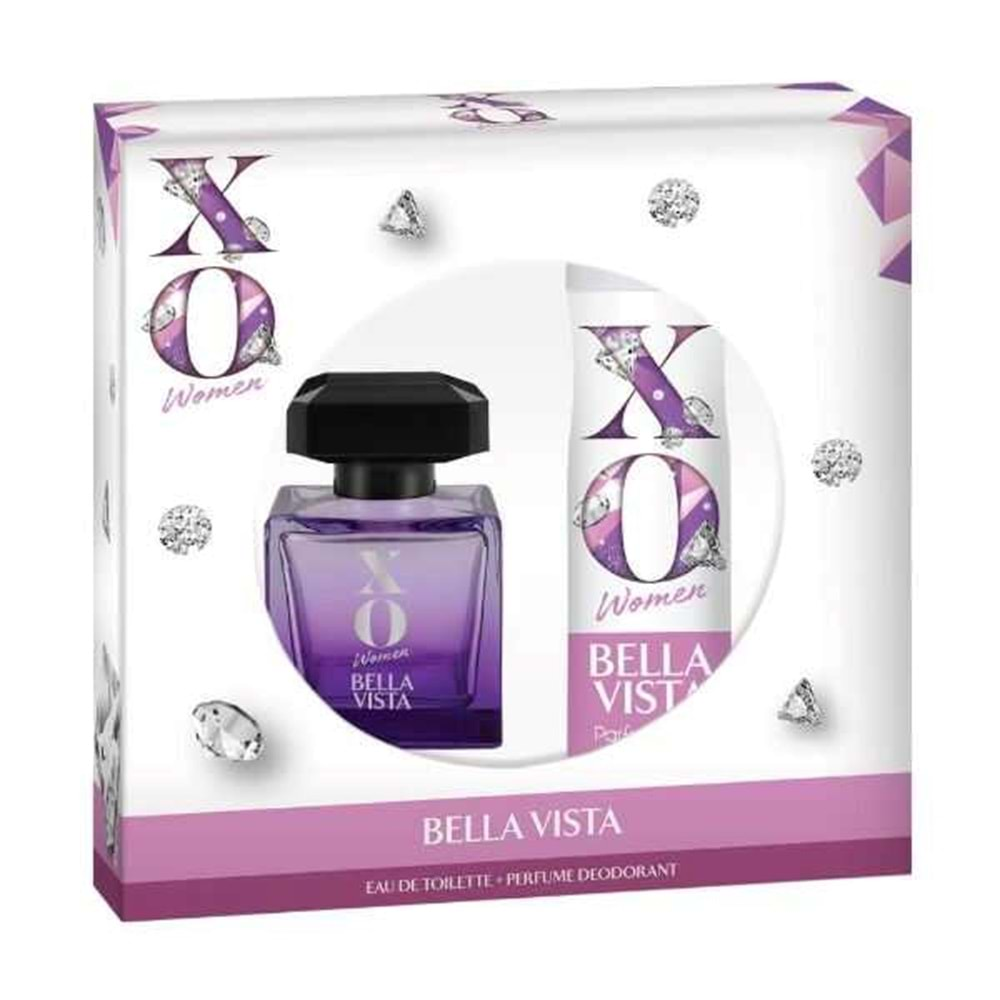 XO Parfüm Seti Bella Vısta Women Kadın 100ML EDT + 125ML Deodorant