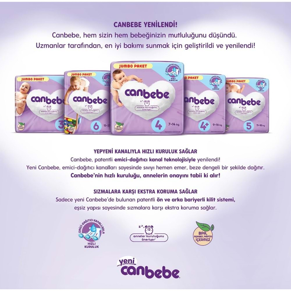 Canbebe Bebek Bezi Beden:6 (15-27Kg) Extra Large 36 Adet Fırsat Pk