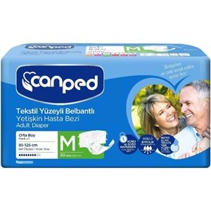 Canped Hasta Bezi Yetişkin Bel Bantlı Tekstil Yüzey M-Orta Boy 30 Adet Tekli Pk