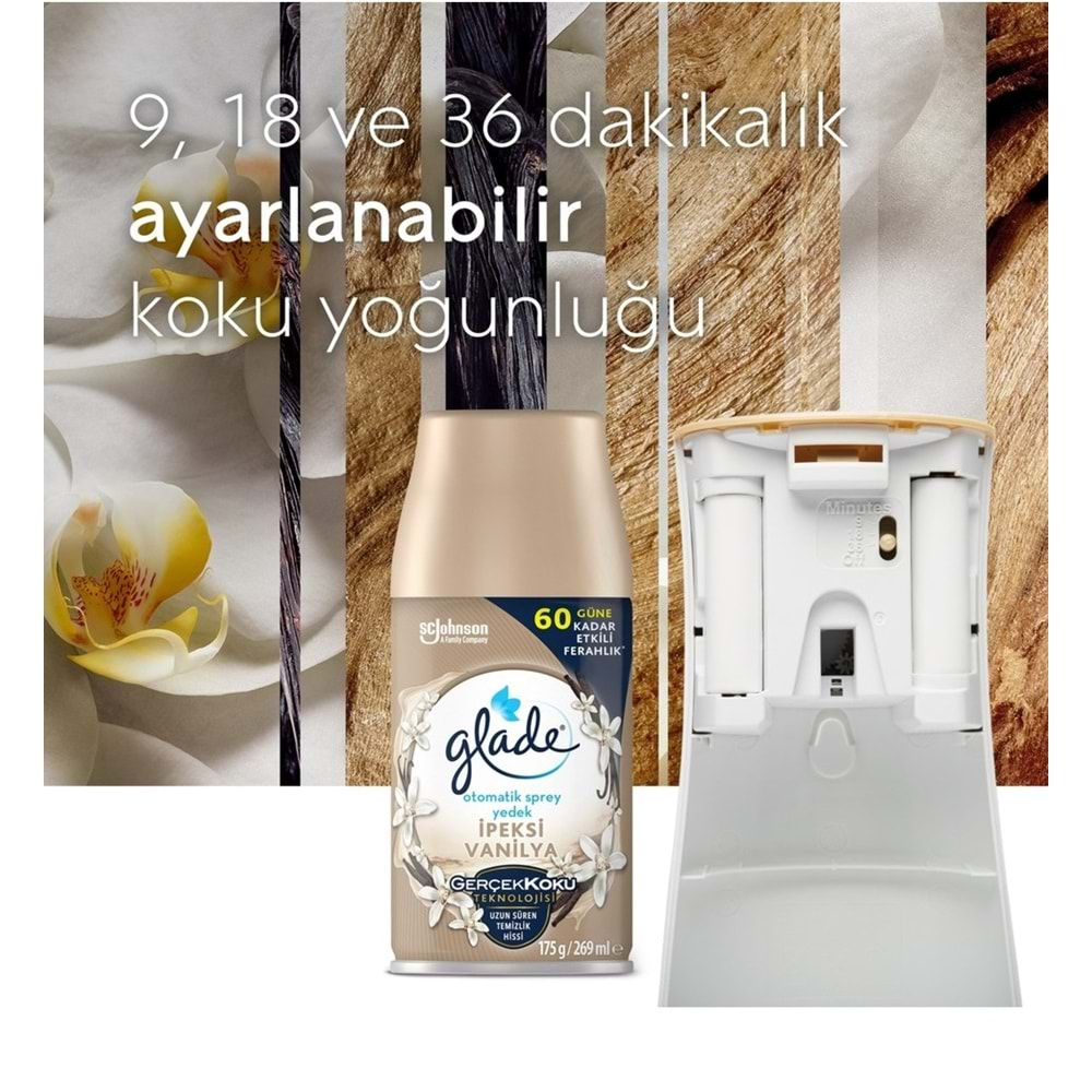 Glade Oda Kokusu Otomatik Sprey Yedek 269ML (2 Li Set) İpeksi Vanilya ve Meyve Çiçek Buketi