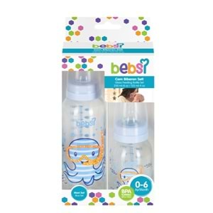 Bebsi Cam Biberon Seti Mavi (250ML+125ML)