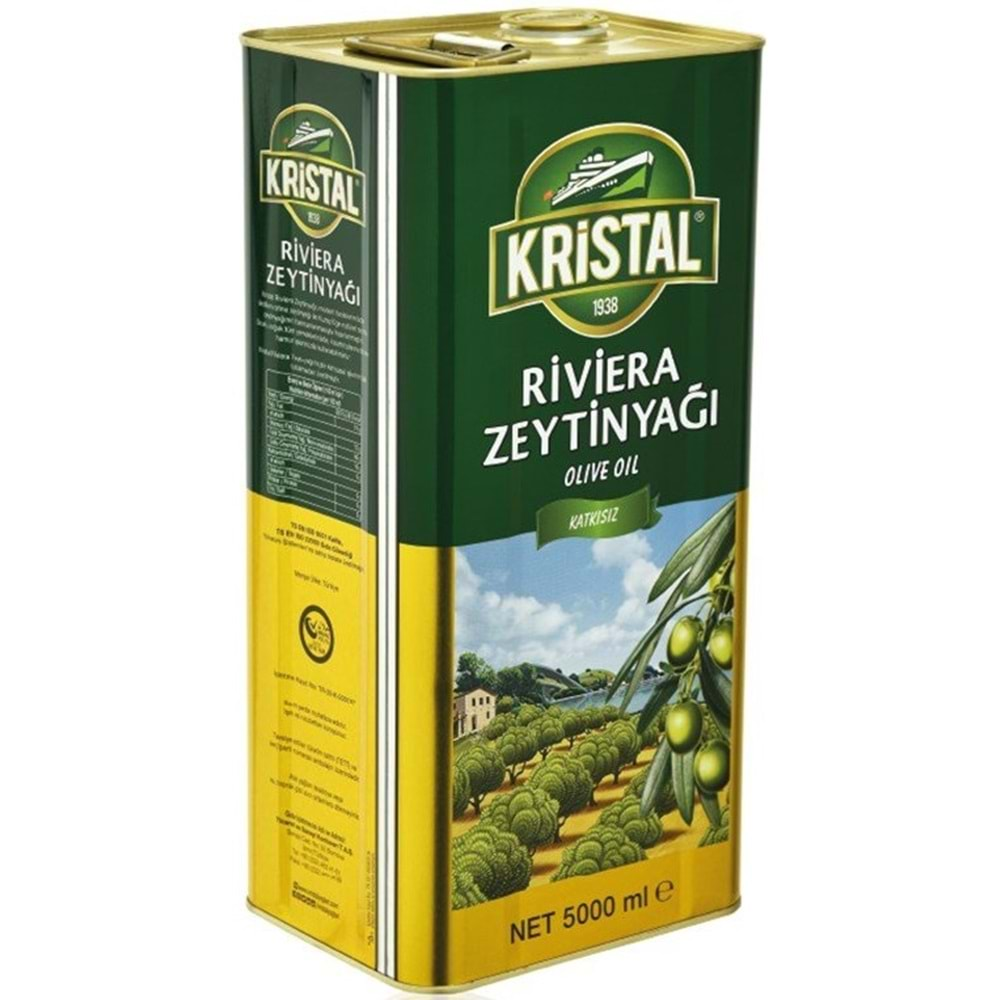 Kristal Zeytinyağı 5LT Riviera (Teneke)