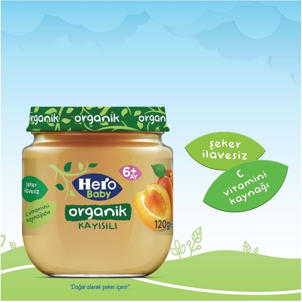 Hero Baby Kavanoz Maması 120GR Organik Kayısılı