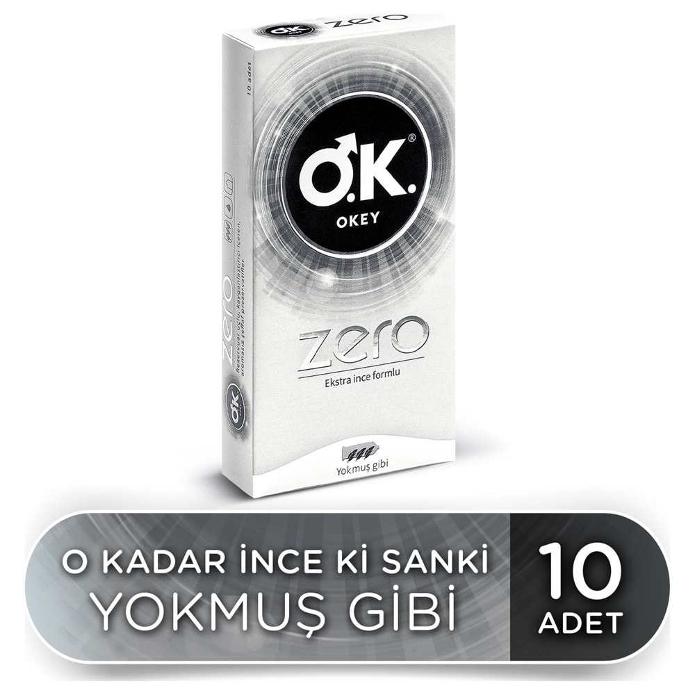 Okey Prezervatif 10 Adet Zero (Ekstra İnce Formlu)