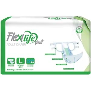 Flexi Life Yetişkin Hasta Bezi Bel Bantlı Tekstil Yüzeyli L Büyük (30 Adet)